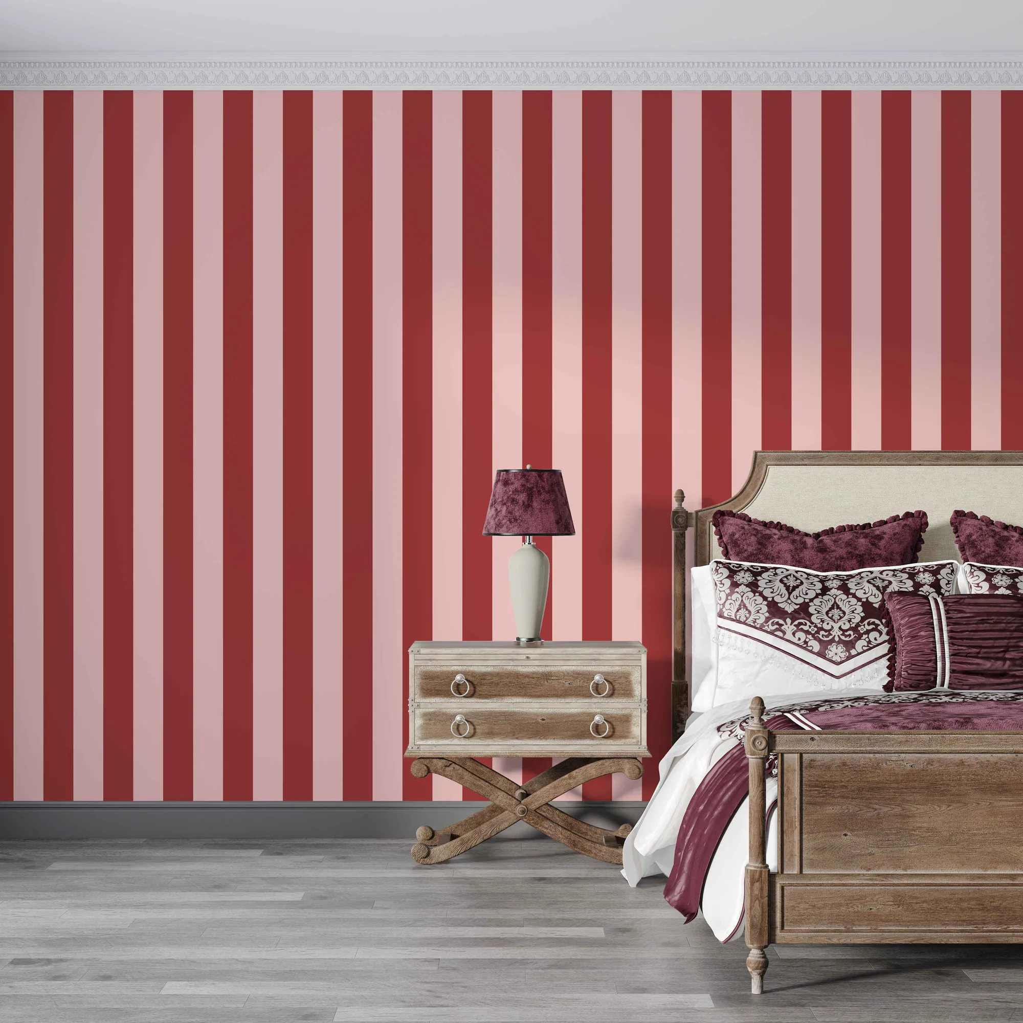 Pink and Maroon Stripe